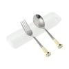 Kkukkuknyangi Portable Spoon and Fork Set (Ivory)