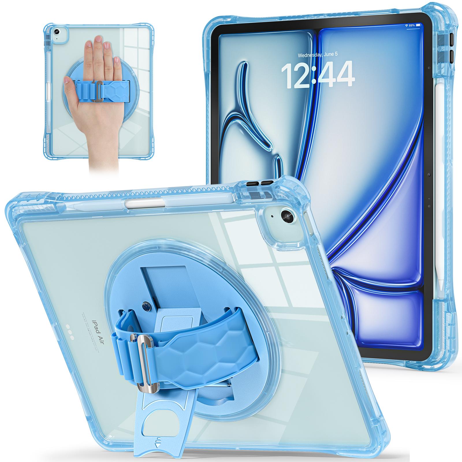 

Для iPad Air 13 (2025)/(2024)/Про 12.9 (2022)/(2021 рік)/(2020)/(2018 р) Чохол-підставка PC+TPU+Акрил Прозора накладка для планшета Baby Blue