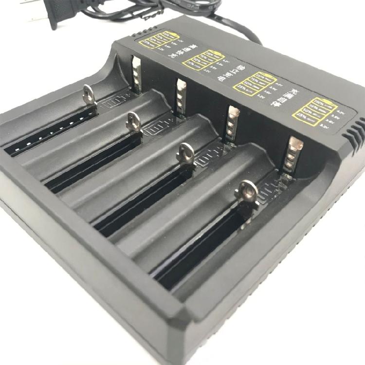 Intelligent 4 Slot Battery Charger Charging Holder Stand for 18650/26650 with Safe Protections & Charging Light