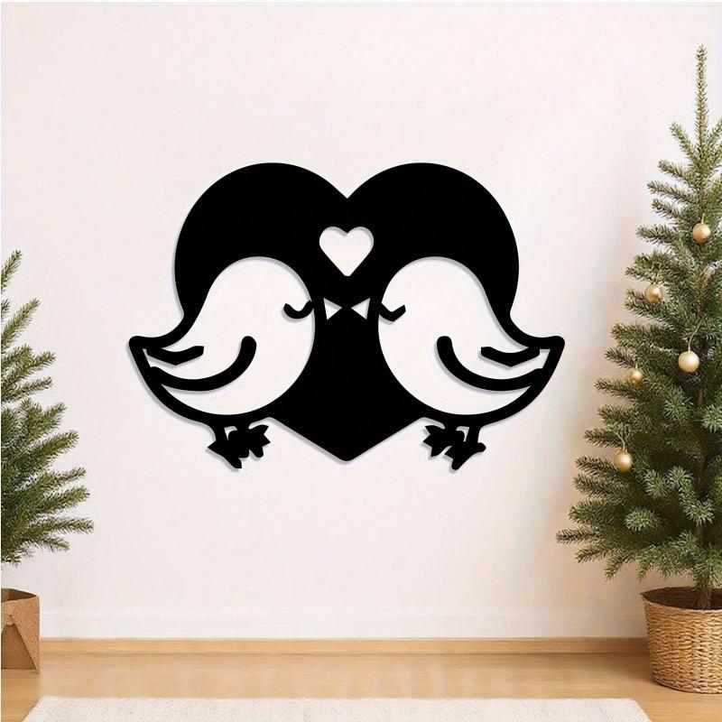 1Pc Rust Resistant Modern Lovebirds Metal Wall Art Sculpture Romantic Wedding Valentine Gift for Bedroom Garden Fence Decor