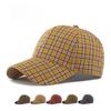 Unisex British Plaid Baseball Cap, Korean Style Hard Brim Casual Hat, Vintage Academy Sun Cap for Men and Women