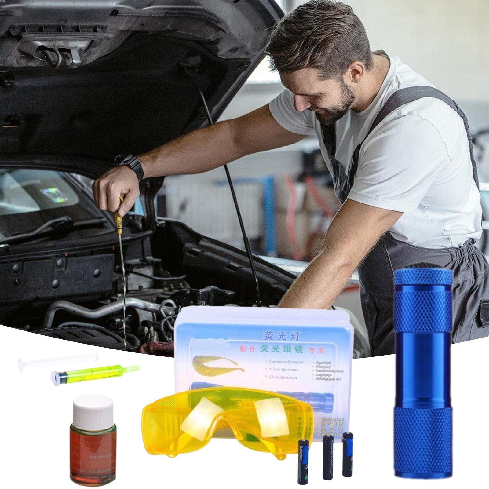 Car AC Leak Detector Kit Refrigerant Leak Test Detection Tool Kit Leakage Tester Light Professional Versatile Car repair Tool blu