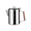 9-Cup American Style Stainless Steel Coffee Maker for Indoor/Outdoor Use - Convenient Camping Water Boiler