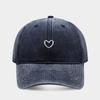 Casquette de Baseball Broderie Fine Amour Chapeau de Soleil Rétro Casquette de Baseball Simple en Coton Lavé Fille
