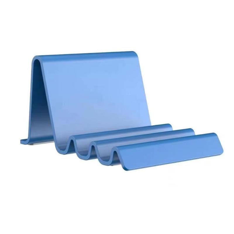 Ergonomic Multiple Angle Waving Shaped Desktop Stand for Mobile Phones E Books Portable ABS Construction Nonslip Base