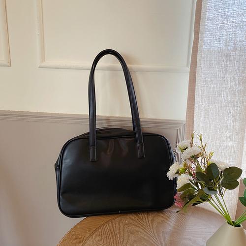 

Soft PU Leather Women Shoulder Bag Simple Large Capacity Ladies Handbags Fashion Solid Color Female Underarm Bags Travel Tote 24x36x8cm