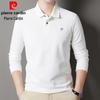 Men's 100% Cotton Long Sleeve Business Casual Polo Shirt