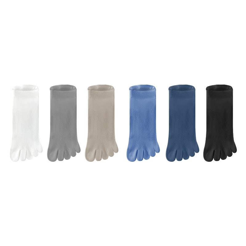 Men's Spring and Summer New Antibacterial Deodorant Mesh Breathable Five Finger Socks
