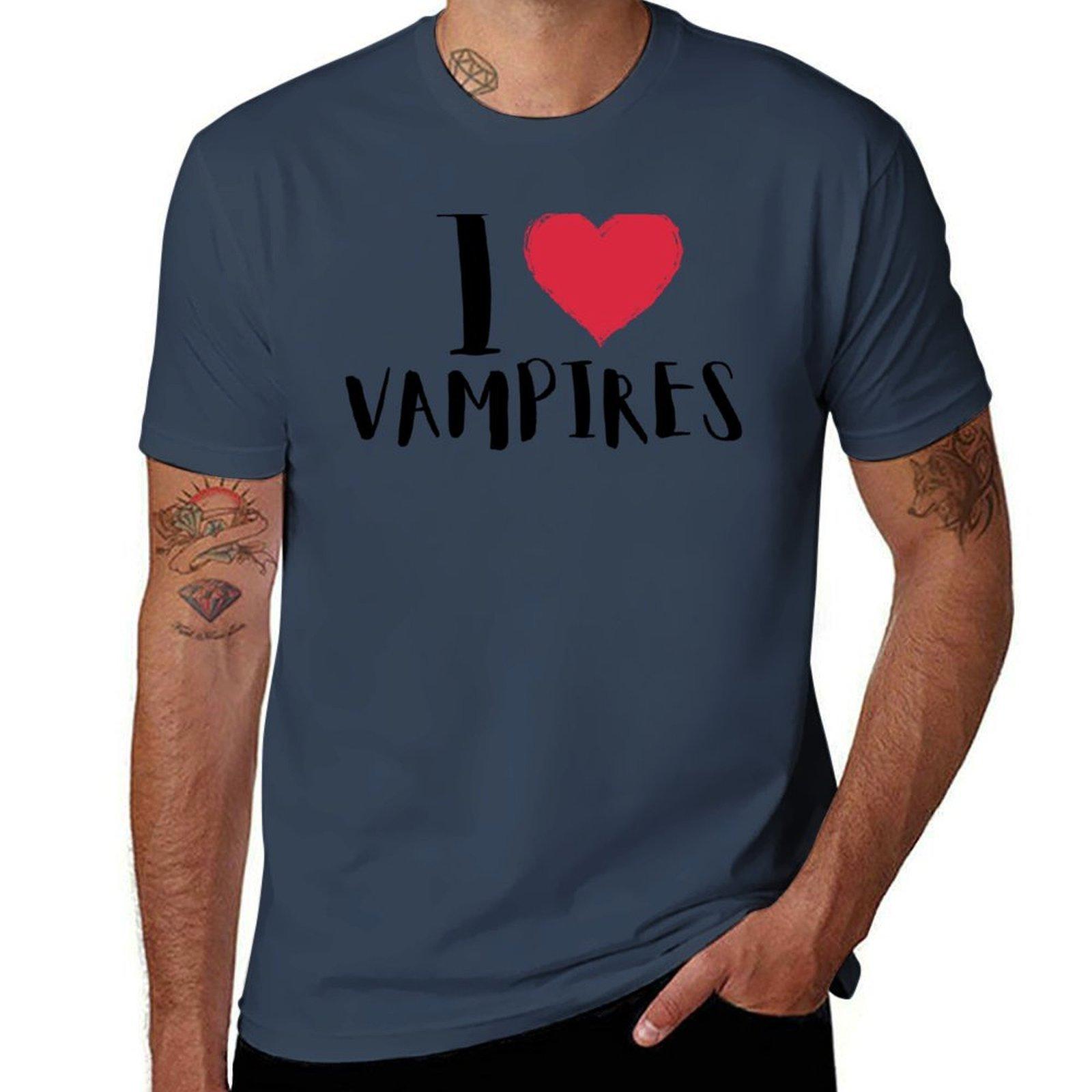 I Heart Vampires TShirt cotton t shirt pack t shirt man cotton TShirt S