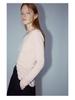 [Shi Shi] Women's Slim Fit Wool Cardigan - Boat Neck, Single-Breasted, Long Sleeve, Slightly Elastic, V8141