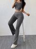 Women Y2K Solid Color Crop Top Long Pants Set Slim Sexy Casual Sportswear Summer