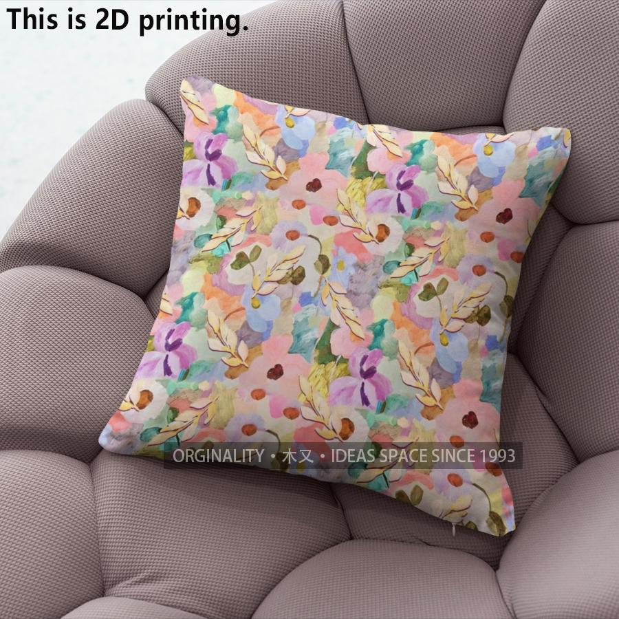 Watercolor Floral Print Square Throw Pillow Covers Pattern Cushion Cover Suitable For Sofa Bedroom Car Pillow Cover