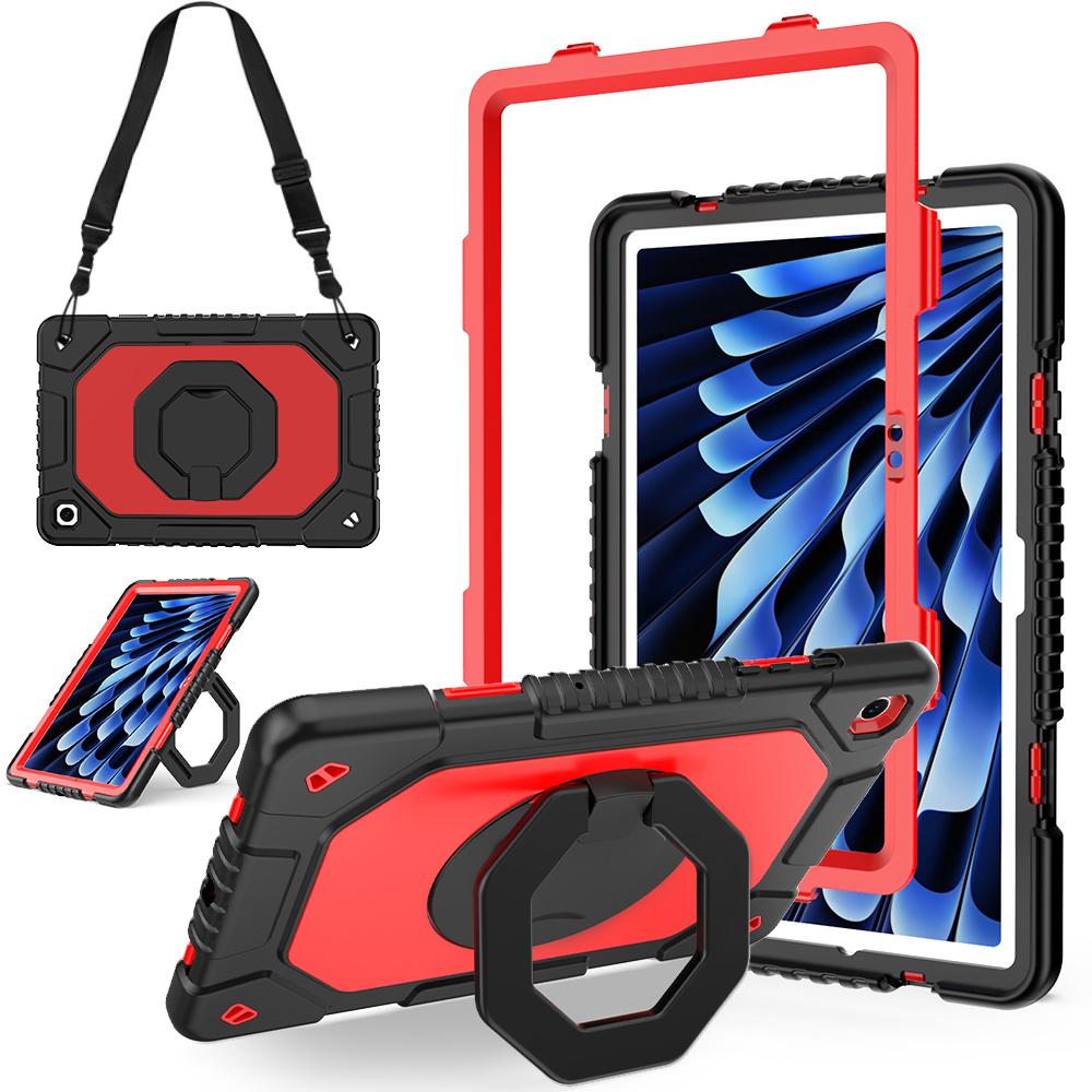 For Samsung Galaxy Tab A11+ / A9+ Case Hand Grip Kickstand Shockproof Silicone + PC Tablet Cover with Detachable Strap / Pen Slot