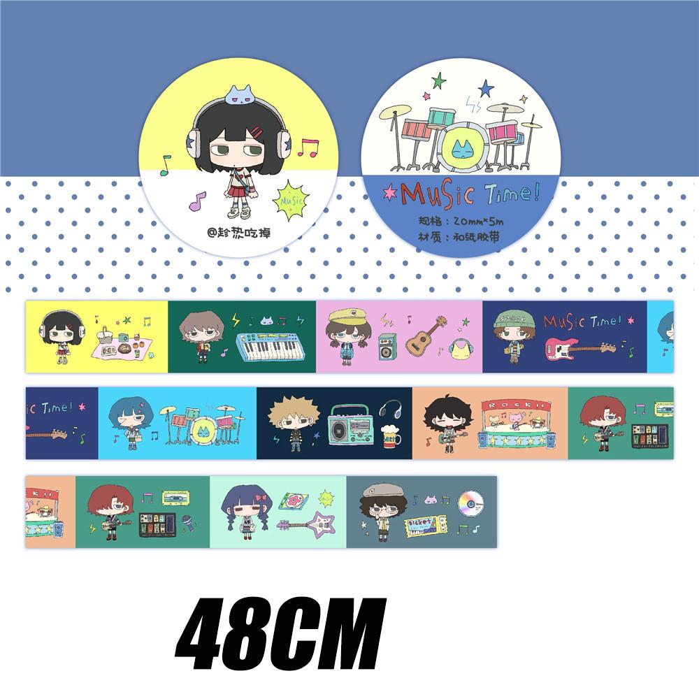 One Cycle Cute Hand-drawn Anime Cartoon Girl Stickers 35-50cm for Craft Supplies Scrapbooking Material Phone