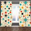2pcs Curtains, A retro, mid-century modern abstract pattern Window Drapes for Bedroom Living Room Window Treatment