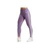 Adidas Striped High-Waisted Sports Leggings Women leggings Dark-Purple HY4164
