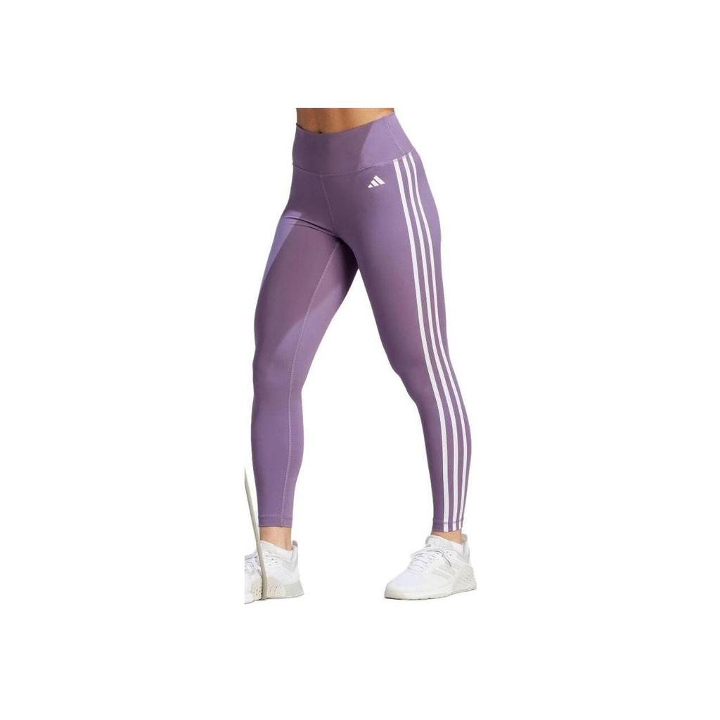 Adidas Striped High-Waisted Sports Leggings Women leggings Dark-Purple HY4164