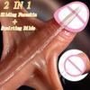 2 IN 1 Sliding Foreskin Dildo Upgraded Ejaculating Penis Realistic Spray Water Penis with Suction Cup Sex Toys for Women Couples