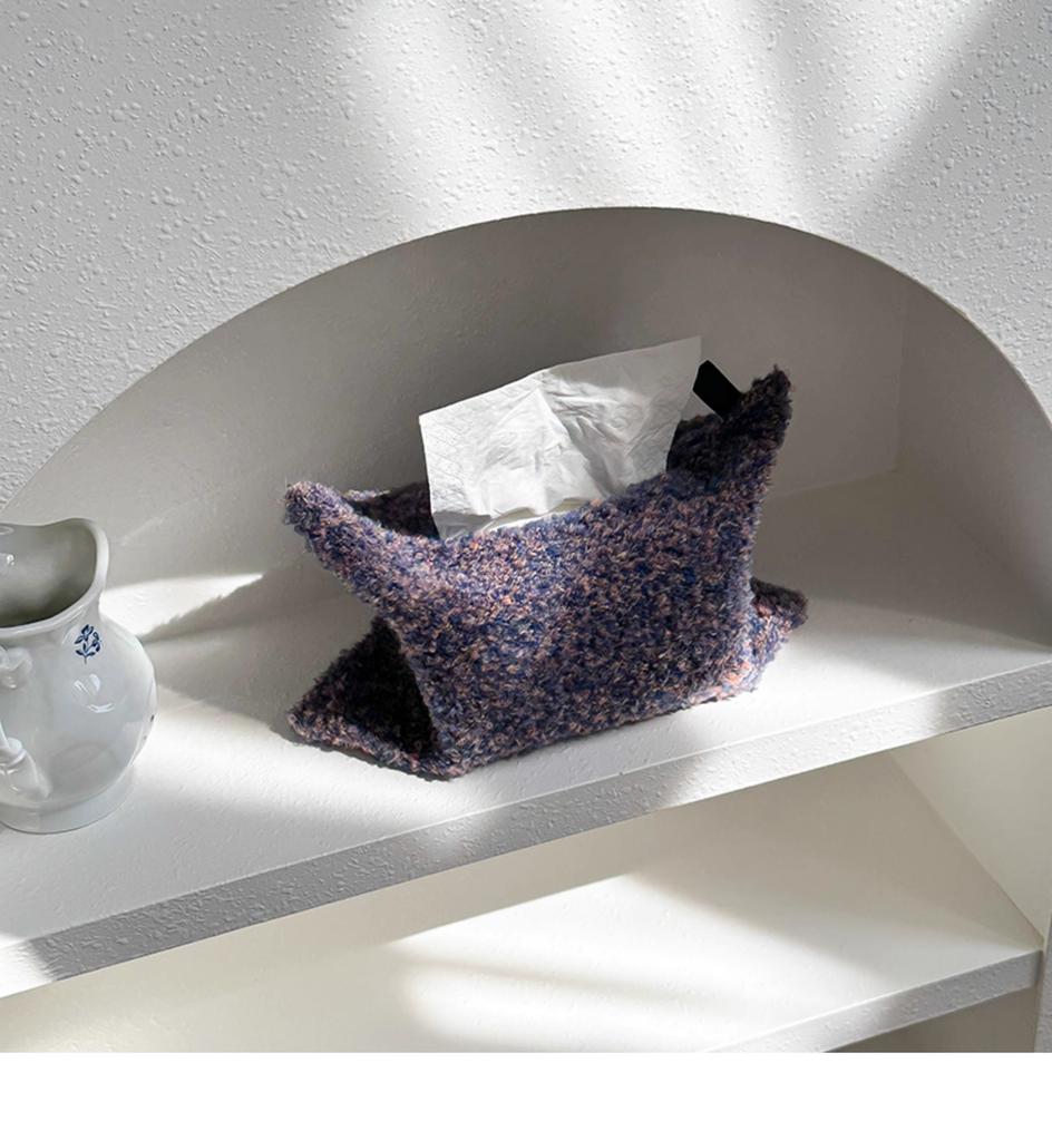 Nordischer Stil Wolle Gestrickt Taschentuchbox Auto Innenraum Dekoration Heimdeko Milchweiß Stoff Taschentuchhalter Hängende Tasche
