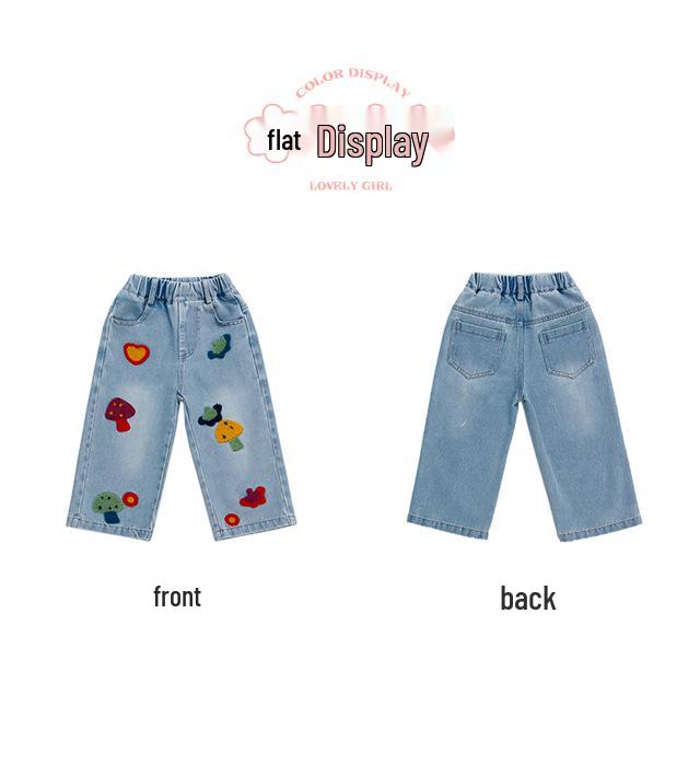 Fashionable Girls' Loose-Fit Wide-Leg Jeans - Spring & Autumn 2025 Collection