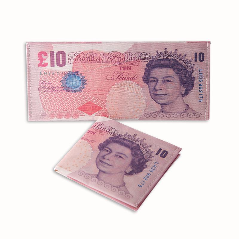 Men's Creative Wallet: Currency Print Canvas Card Holder, Customizable Designs Available