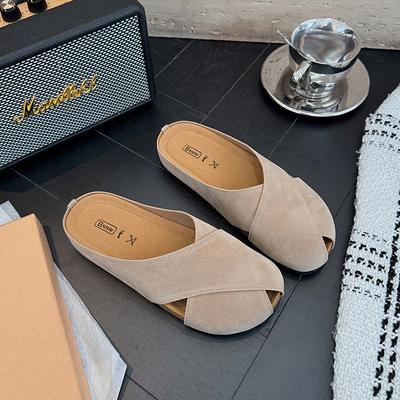 Neuer Stil Damen Hausschuhe Designer Retro Damen Hausschuhe Rundköpfig Flacher Boden Zuhause Vielseitig Damen Coole Hausschuhe