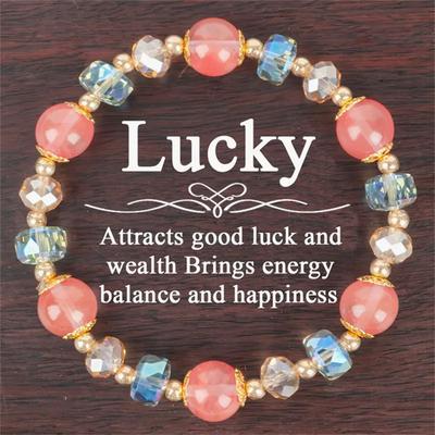 Hanmade Best for Christmas Christmas Jewelry Gifts for Loved Ones Lucky Charm Elastic Bracelet Thoughtful Gift with Golden Accents Daily Wear Crystal