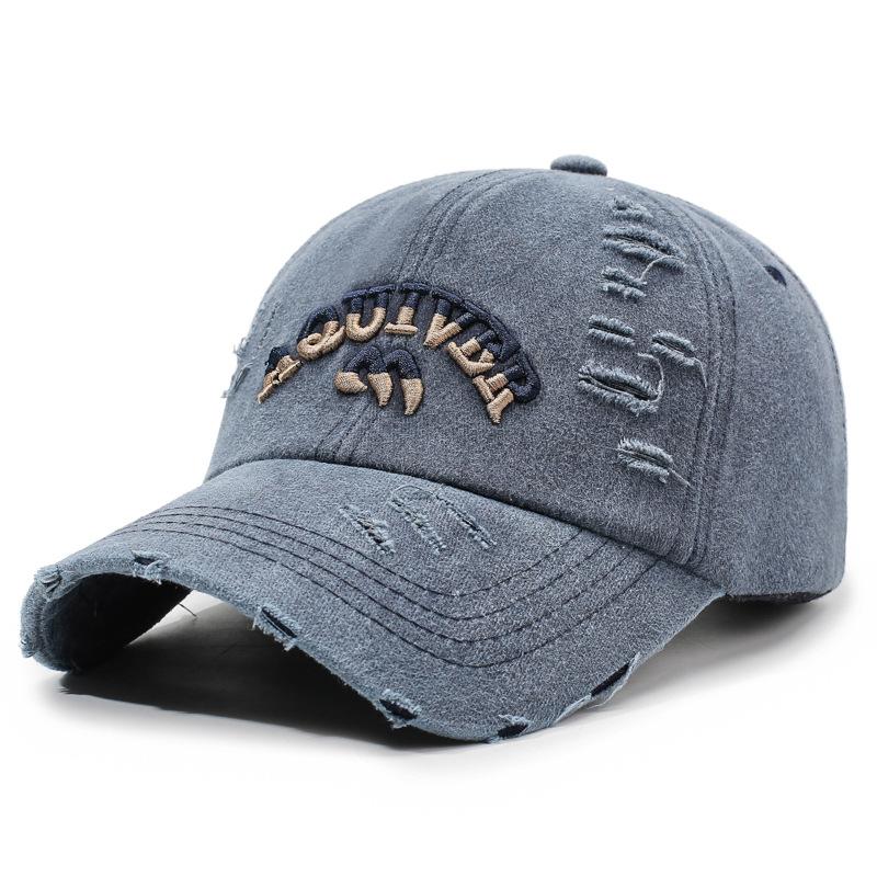 Single Pack Minimalist Casual Versatile Washed Baseball Cap with Fashion Embroidered Letters for Sun Protection