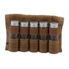 Spice Bottle Bag Wet Wax Canvas Portable Seasoning Storage Bag with 9 Glass Seasoning Bottle for Outdoor Camping Khaki