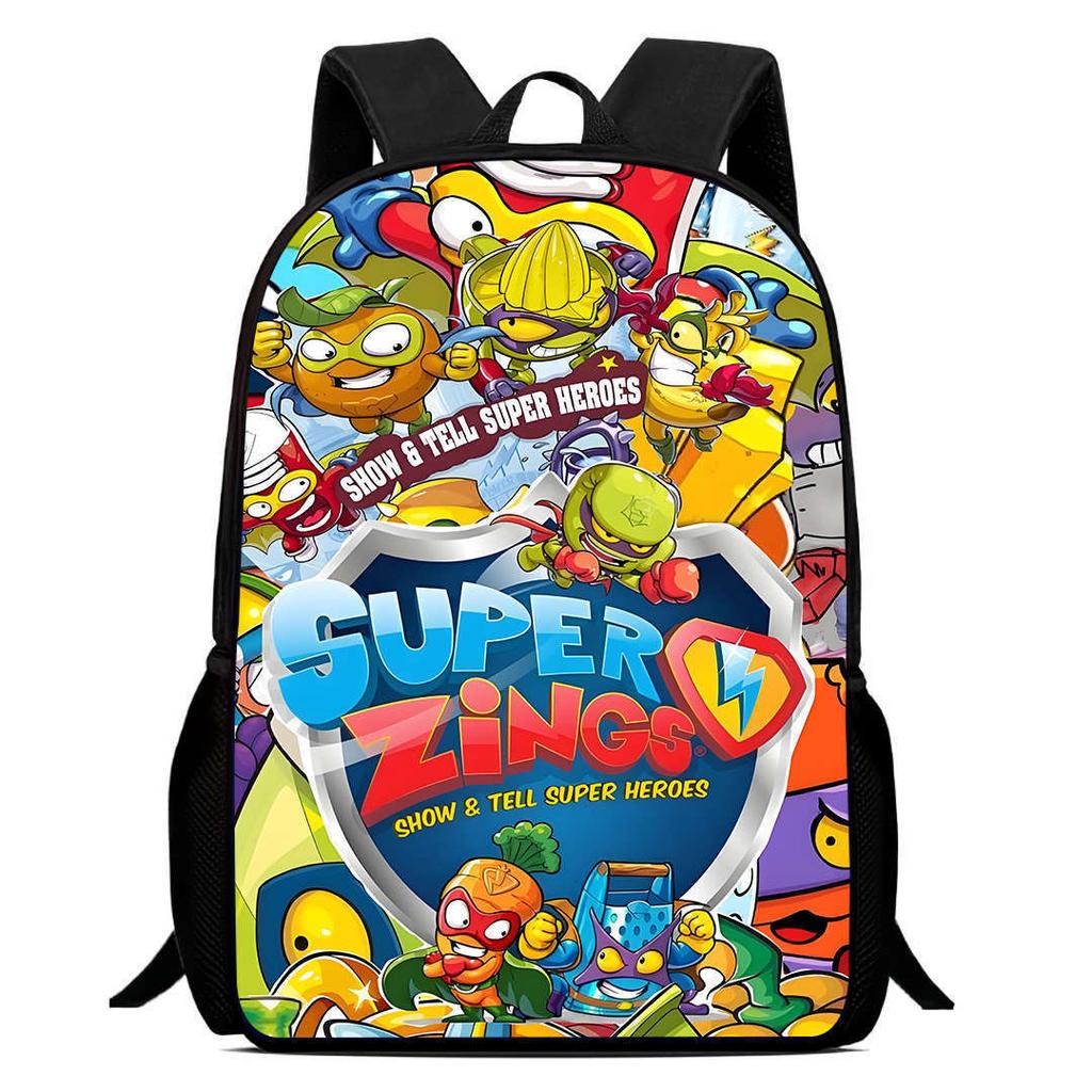 Printed Super Zings School Bag, Elementary School Cartoon Backpack 12th Grade