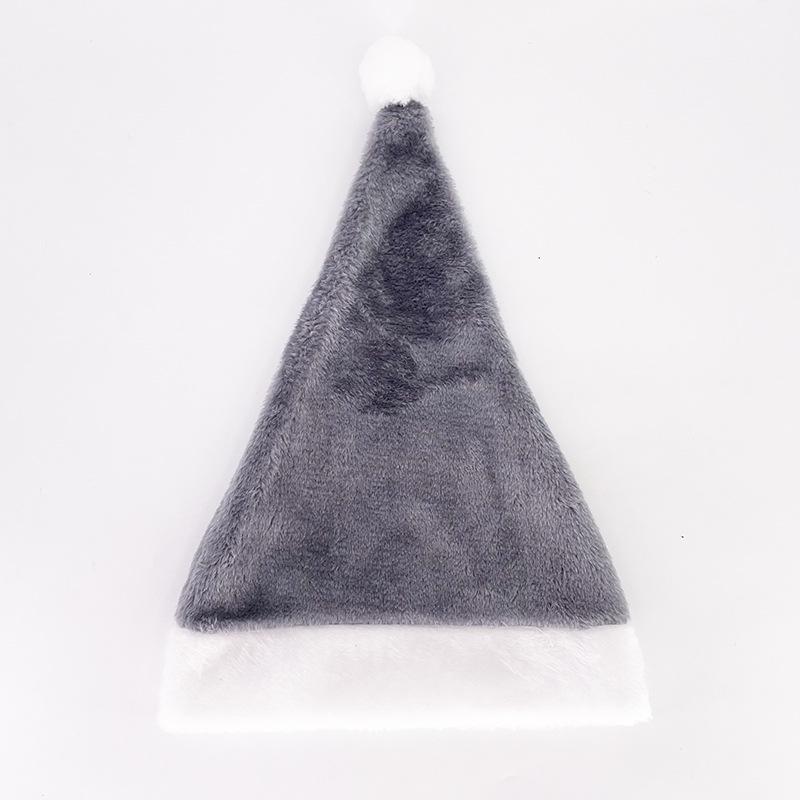 Available: Red/Blue/Pink/Green/Yellow Santa Hat - Short Plush, Brushed Finish for Adults, Holiday Party Christmas Decoration.