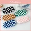 Plush Checkered Pencil Case With Breathable Fabric For Students And Daily Use