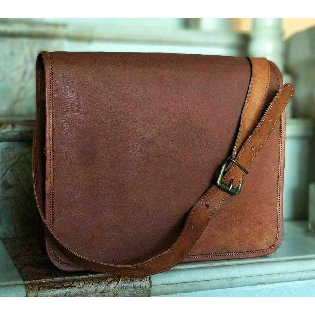 Men Best Vintage Brown Leather Messenger Shoulder Laptop Briefcase Bag