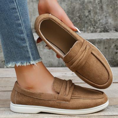 Large Size Slip-On Flat Bottom Women's Shoes Casual Spring Autumn New Style Shoes Versatile Comfortable Round Toe