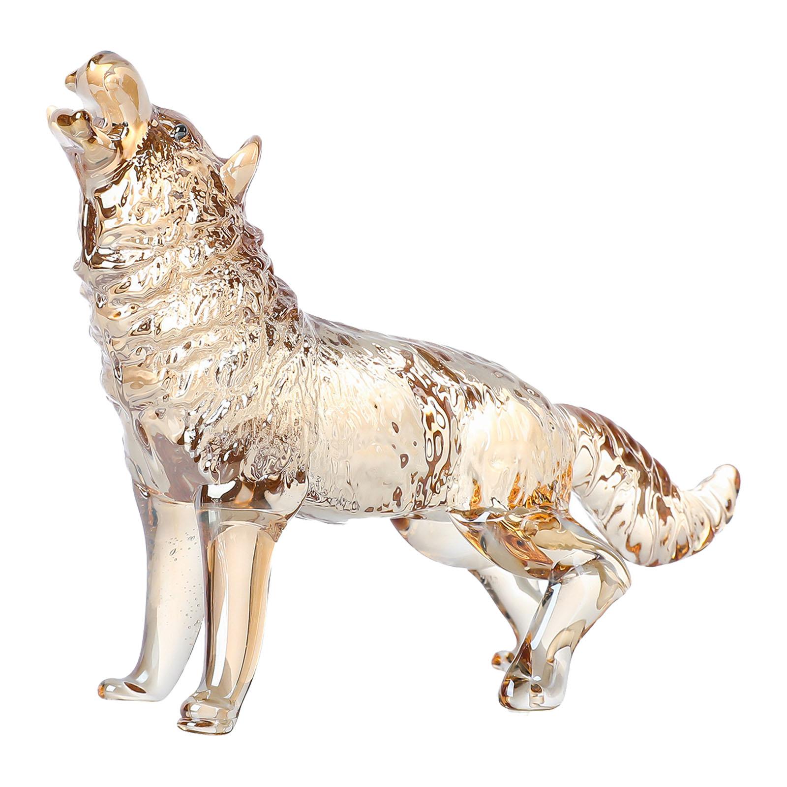 

Колекційна скульптура тварини Кришталева скляна фігурка вовка Статуетка вовка, що виє для любителів мистецтва 1