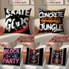 Hip-Hop Fashion Brand Graffiti Pattern Cushion Cover Silky Elegant Comfort Sofa Bed Invisible Zipper Beach Pillowcase