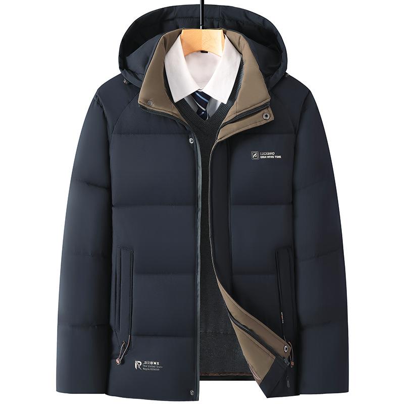 Men's Winter Hooded Jacket - Thick, Windproof & Warm with Zip-Up Front for Outdoor Activities