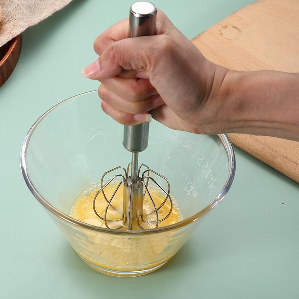Schneebesen Edelstahl Schneebesen Manueller Handmixer Selbstdrehender Eierrührer Kücheneierwerkzeuge