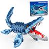 Non-Toxic 805Pcs Blue Dinosaur Building Blocks Toys Model Mosasaurus Dinosaur Assemble Puzzle Bricks Toy Sets For Kid Ornament Gifts