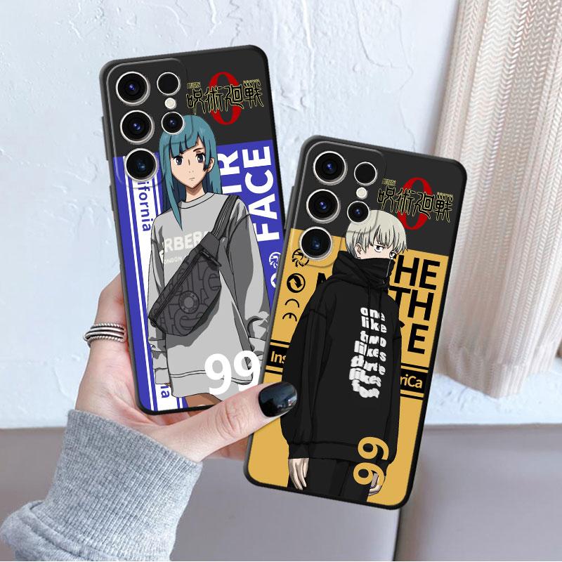 

Чехол для Samsung Galaxy S21 S23 Ultra 5g S8 S7 S20 Fe S22 Plus S10e S10, милый свитер с рисунком дзюдзюцу кайсен, пуховик, чехол Samsung S23 5G