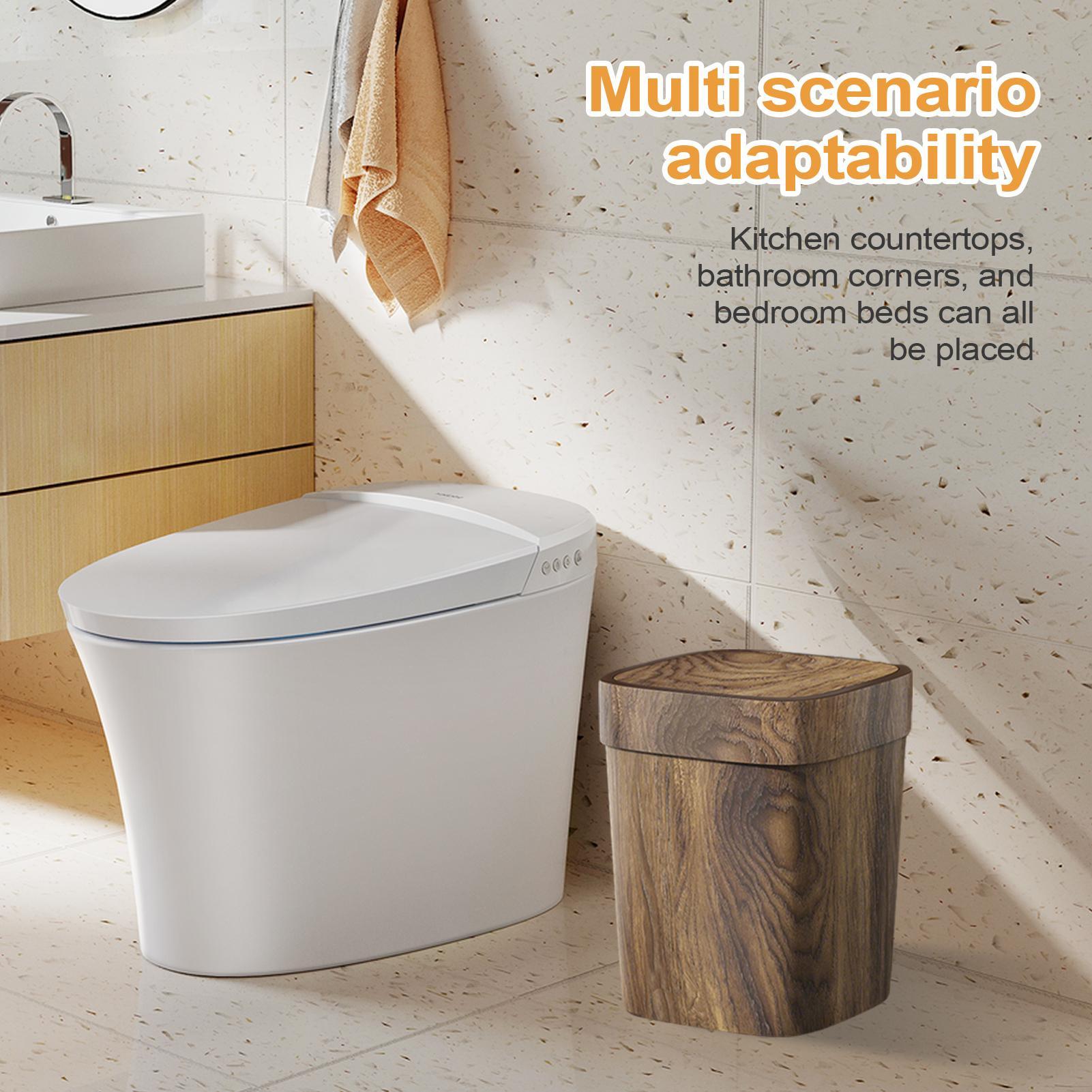 

Wooden Trash Can Rectangle Bedside Waste Basket 12L Odor-Proof Trash Can With Swing Lid For Kitchen Laundry Room Under Sink CHINA