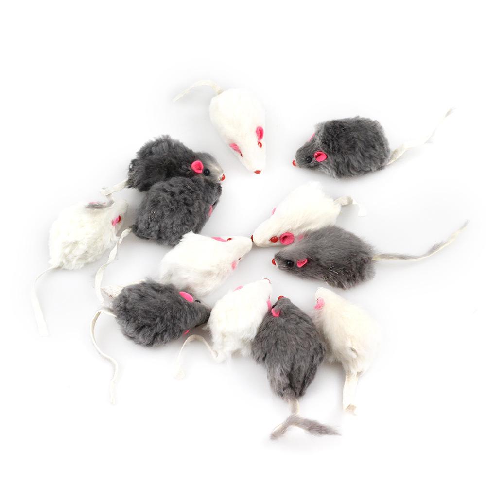 100PC/Lot Rabbit Fur Pet Cat Mouse Toys Pet Kitten Playing Toys Cat Mice Toys Pet Supplies