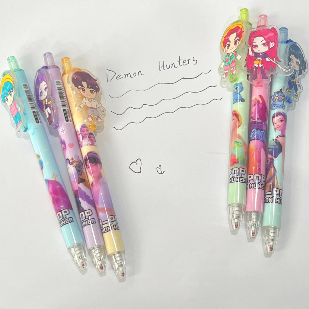 Roztomilí Lovci Démonů Anime K-POP Akrylový Topper Černé Gelové Tužky, Dětské Psací Potřeby pro Školní Potřeby Studentů
