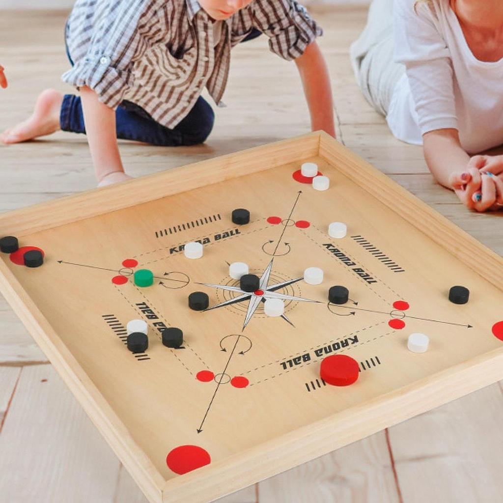 Brettspielset, Holz-Tischspiel, Billard-Strategie 18 x Zoll Hartholzrand, Spiel für