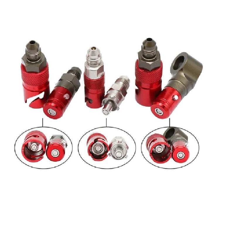 Quick-Release Brake Line Adapter Kit, Aluminum Motorcycle Brake Fluid Connector with Universal Fit for Honda/Yamaha Dirt Bikes