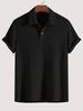 Men's Fashion Knitted Polo Shirts Short Sleeve Turn-down Collar Colid Color Simple T-shirt Top