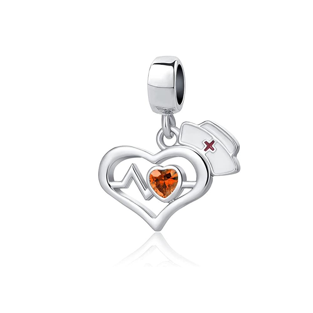 Europe Copper Charm Fit Original Bracelet Jewelry Pendant Doctor Nurse Sparkling Cross Bead Sisters Dangle Accessories