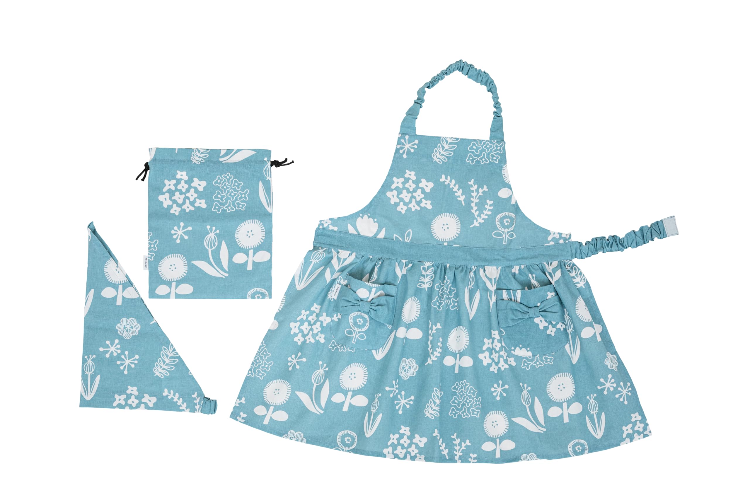 

Reso Trading Kids Apron Set 53 x 60 cm Merida Blue vieressä (gathered) Size