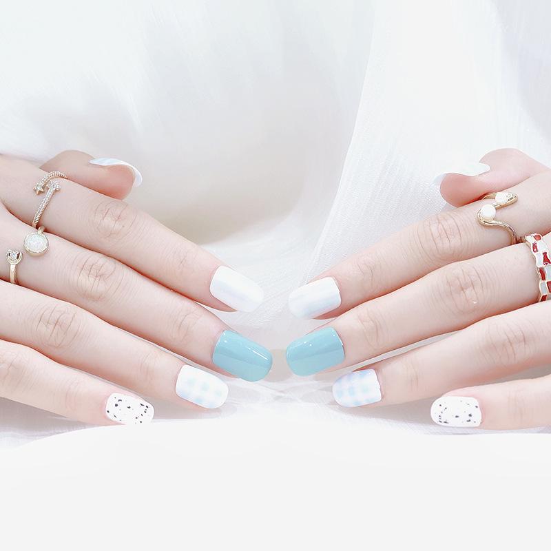 Blush Peach Nude Student Press-On Nails - Solid Color, Simple Ice Transparent Tips