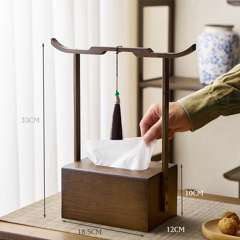 Chinese Zen-Inspired Tissue Holder for Home and Tea Room